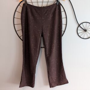 Vintage 90s Women's Brown Embroidered Capri Size M